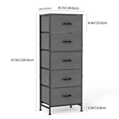 Dresser with 5 Fabric Drawers