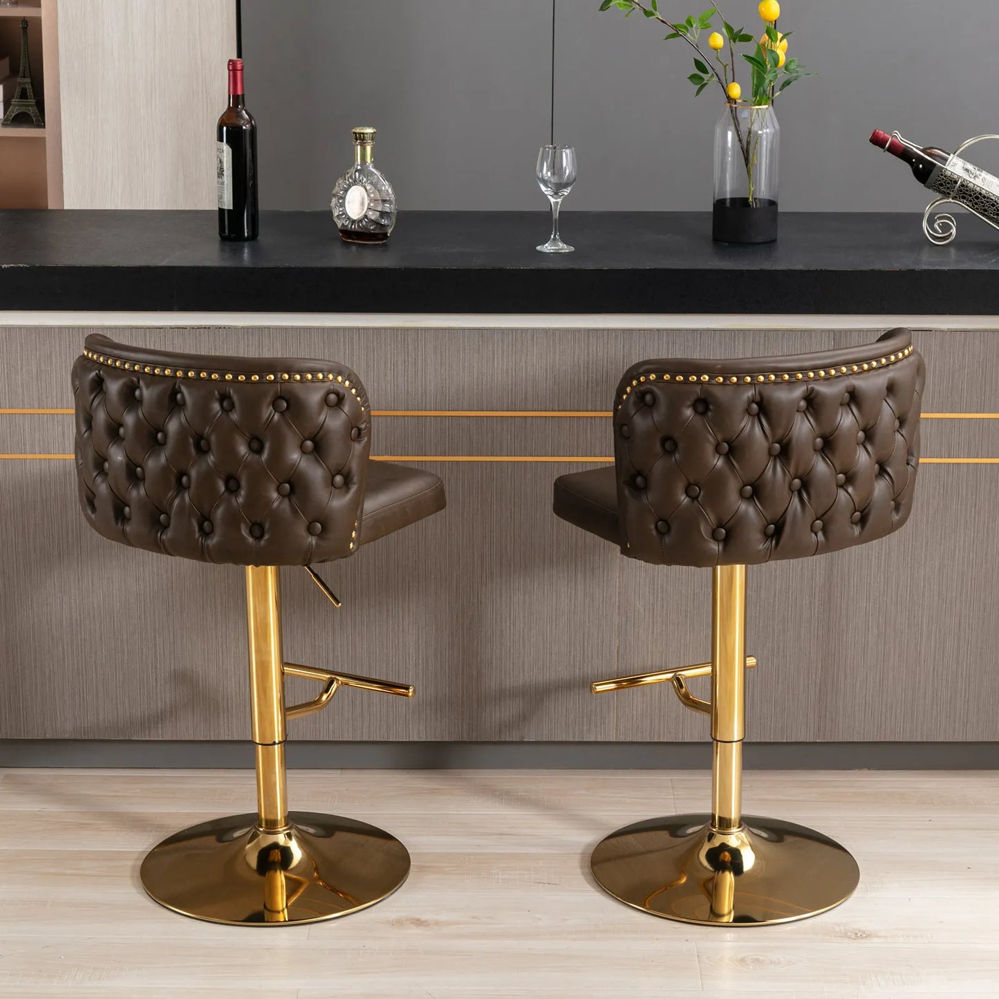 2Pcs Swivel Bar Chairs