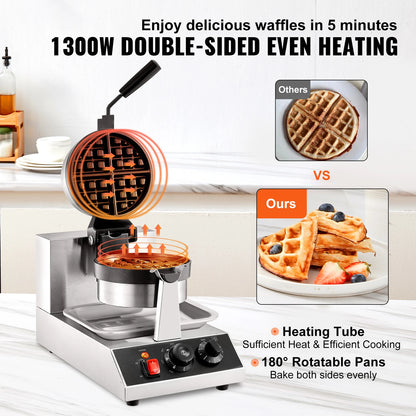 Stainless Steel Round Waffle Iron