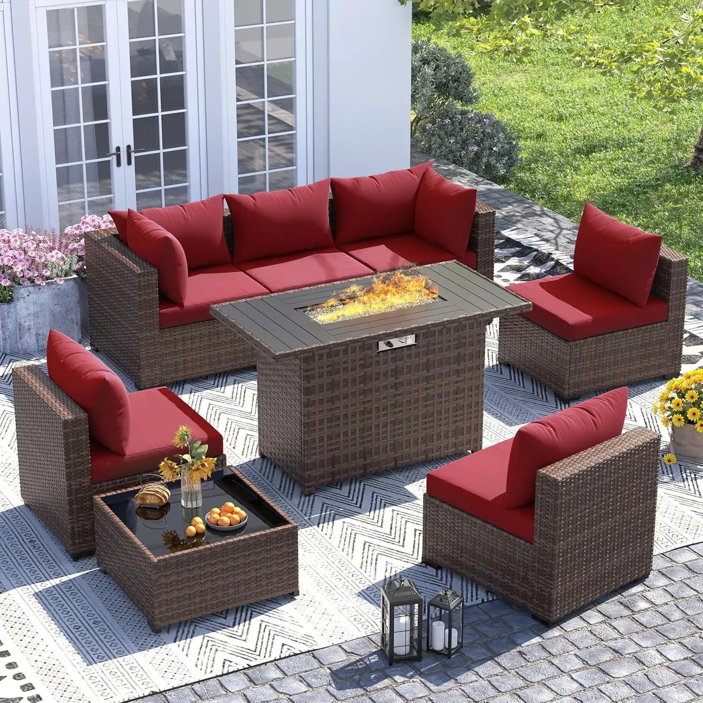 Furniture Set with Fire Pit Table