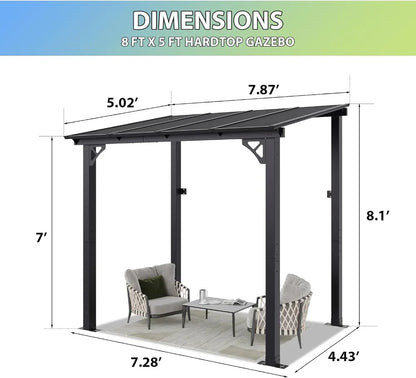8x5 ft Wall Mounted Gazebo