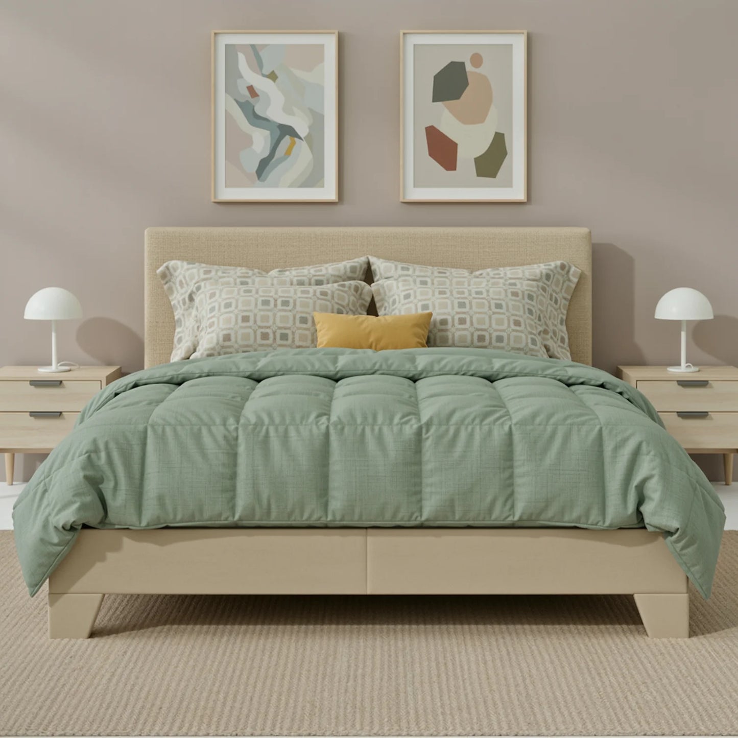 Full/Queen/King Upholstered Bed Frame with Headboard