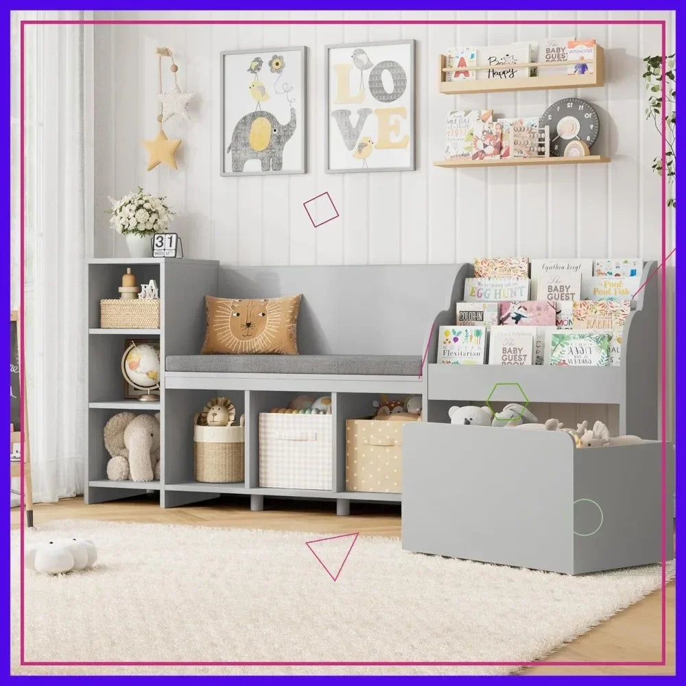 Kids Reading Nook with Bench