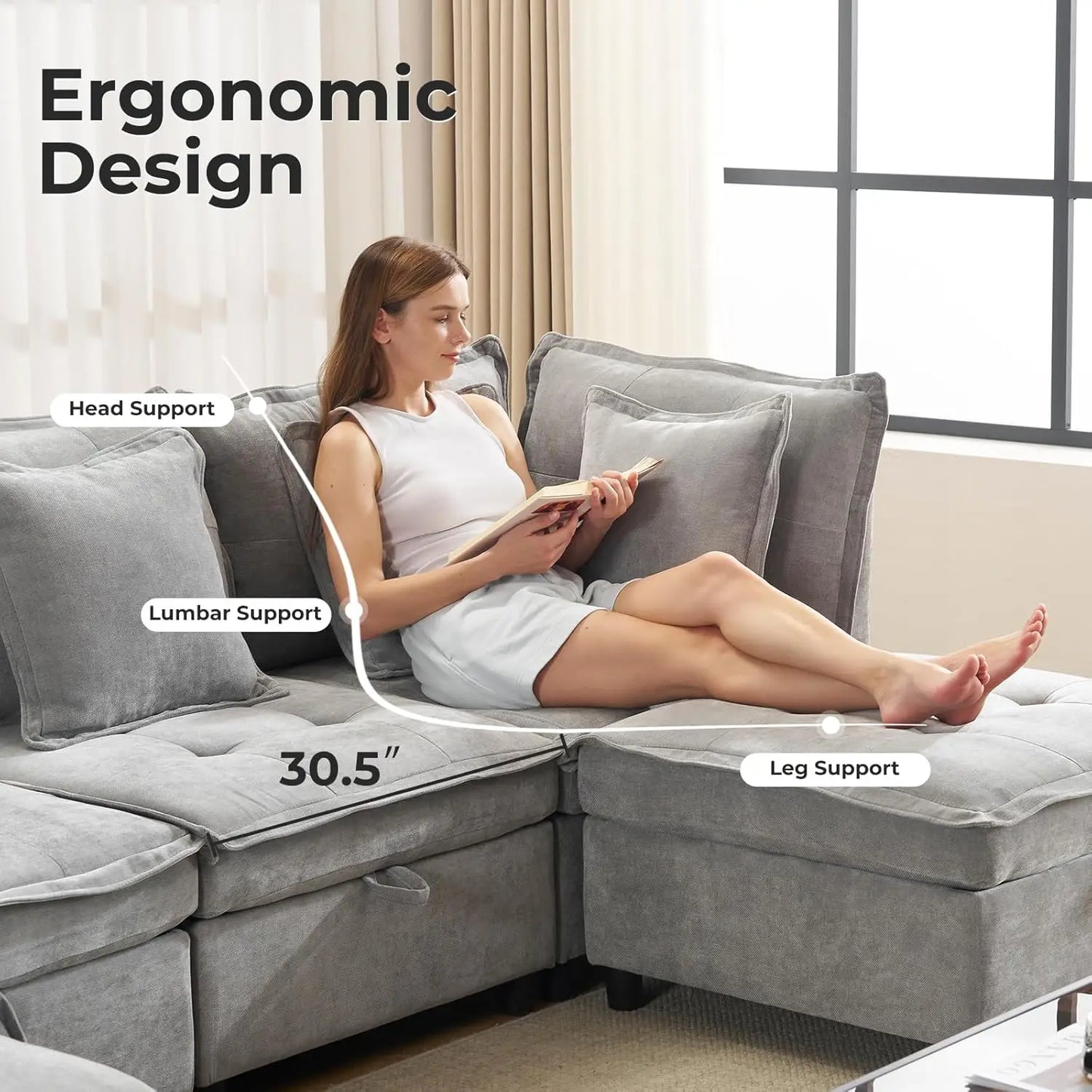 U-Shaped Oversized Sectional Couch