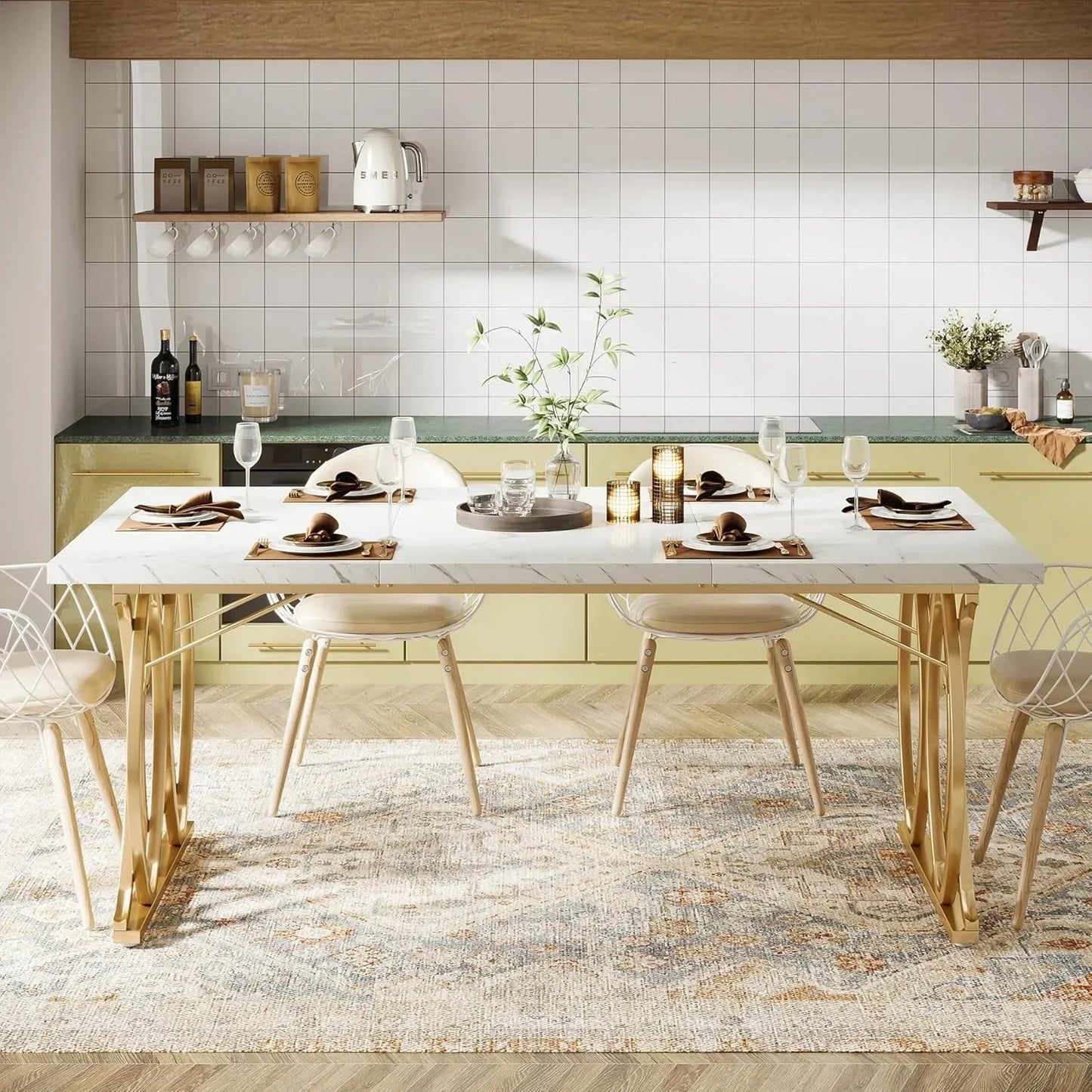 63" Large Modern Dining Table