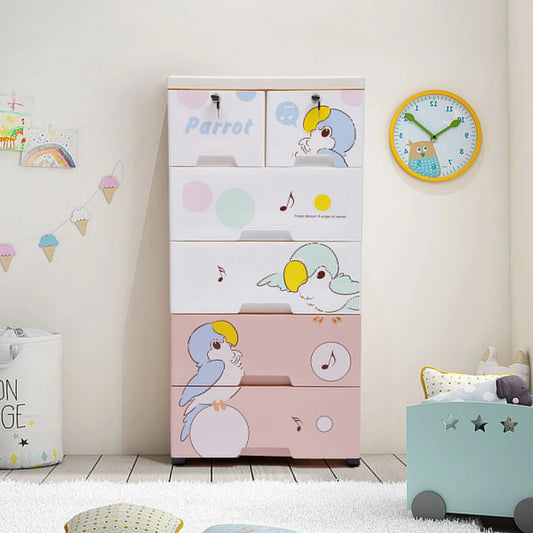 Rolling Plastic Dresser Storage Cabinet