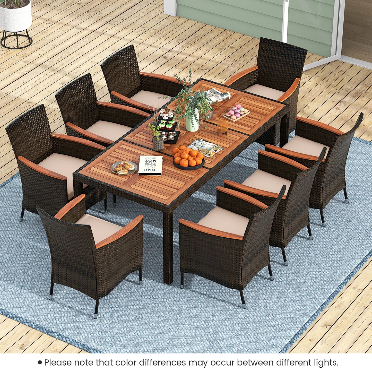9-pc Outdoor Wicker Dining Set