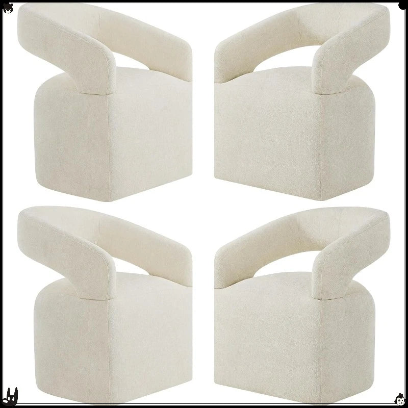 4-PC Upholstered Dining Chairs, Beige