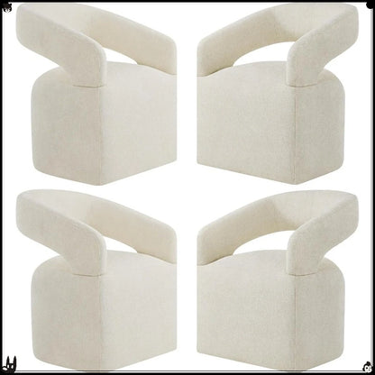 4-PC Upholstered Dining Chairs, Beige