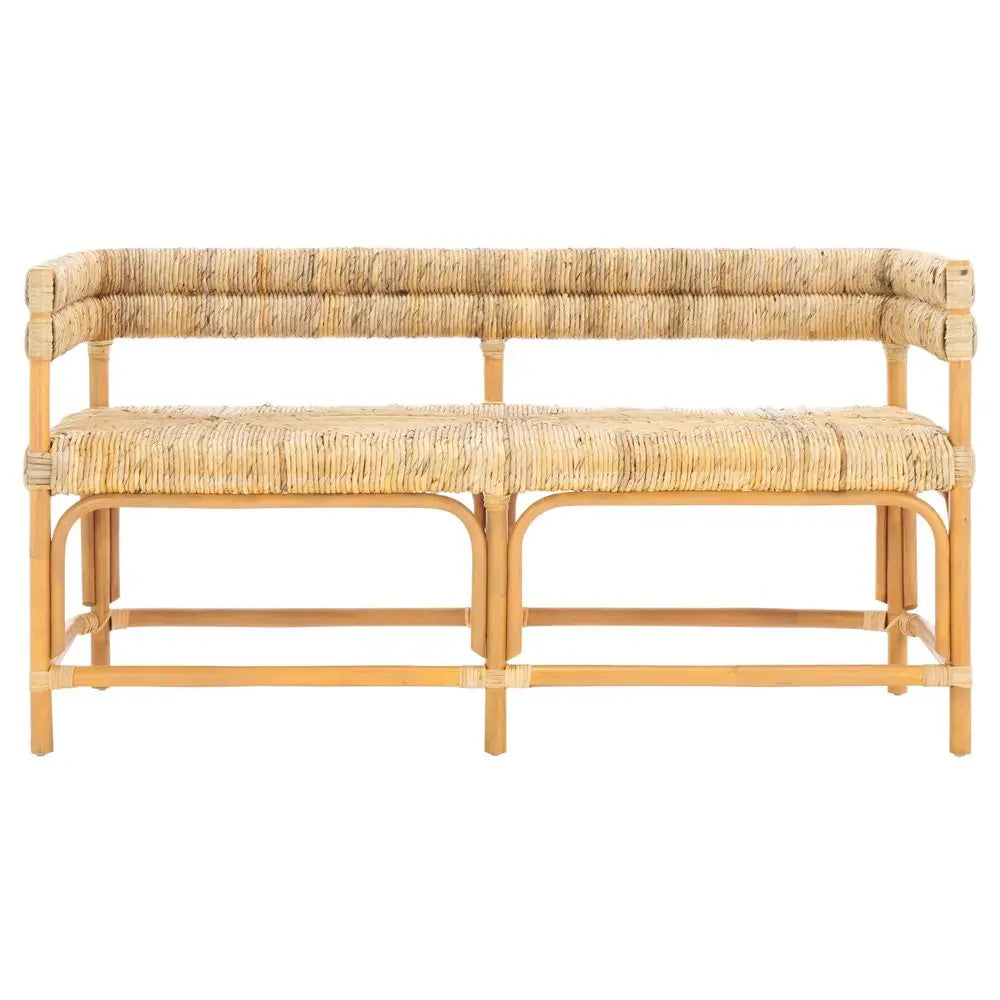 Natural Rattan Banana Woven Bench