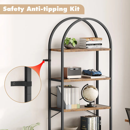 5-Tier Arched Bookshelf