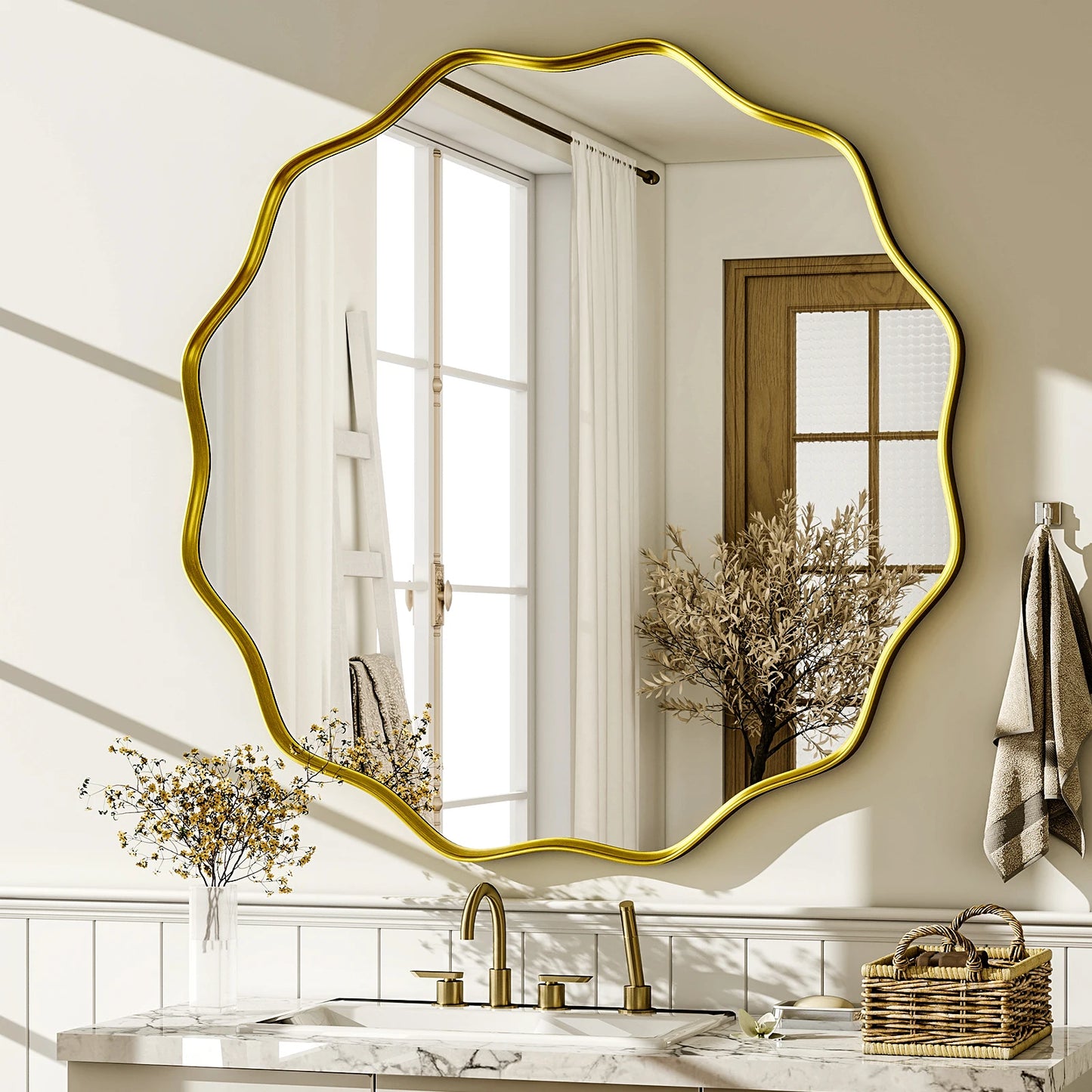 Decorative Wall Mirror with Deep Frame