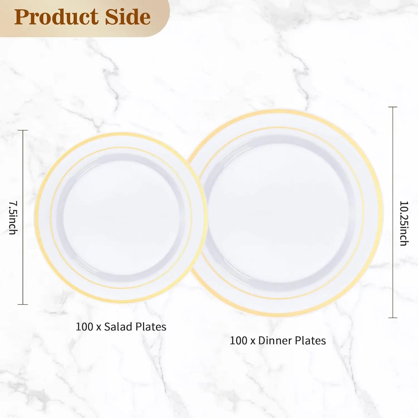200-pc Gold Disposable Party Plates