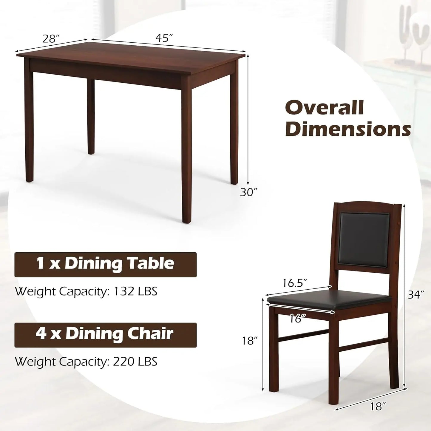 Farmhouse Solid Wood Dinette Set